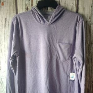 Johnnie-O Gunnar Light Weight Striped Purple Hoodie (S)